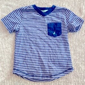 Nautica t-shirt, blue, stripes, 3T, Pocket, Classic, Preppy